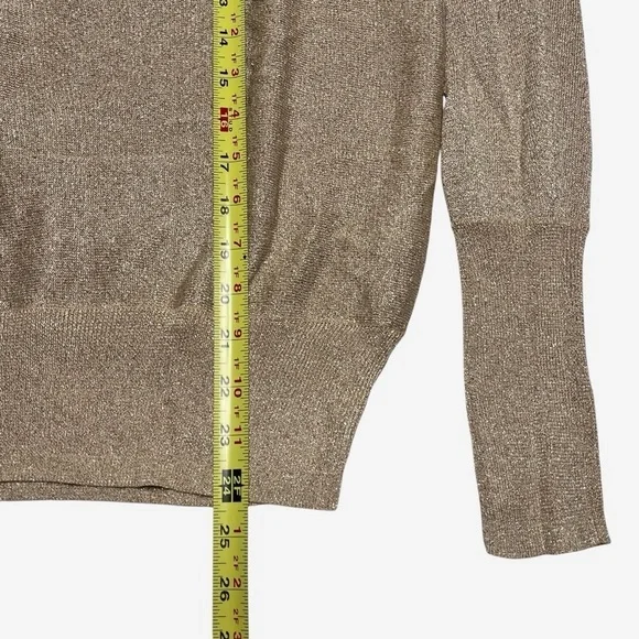 NWT Chicos Ceara Shine Pullover Gold Metallic Cowl Neck Sweater • Size M - Picture 6 of 11